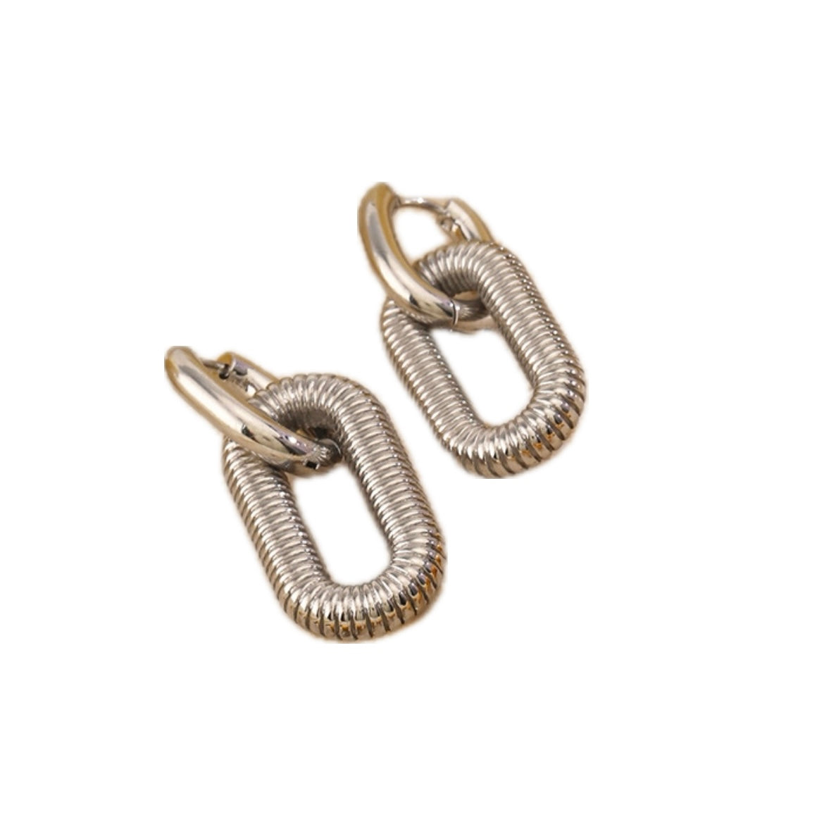 Stylische Statement-Ohrringe Creolen "Silber-Electric" aus reinem Edelstahl