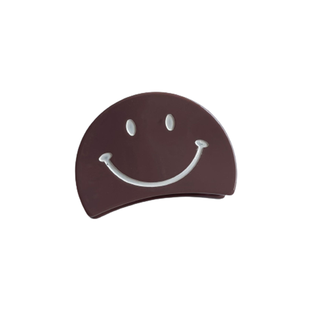 Kleine Haarklammer "Positive" mit Smiley in Dunkelrosa