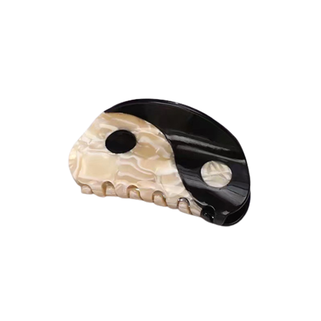 Große Haarklammer "Ying Yang" aus Acryl
