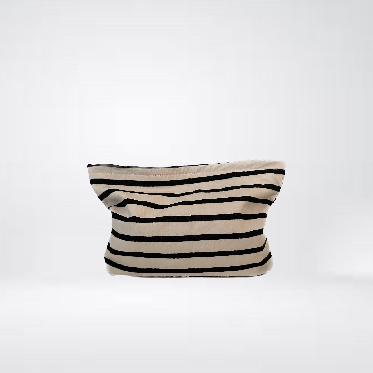 Clutch Bag Kosmetikbeutel "Signe" mit Streifen in Off-White-Schwarz