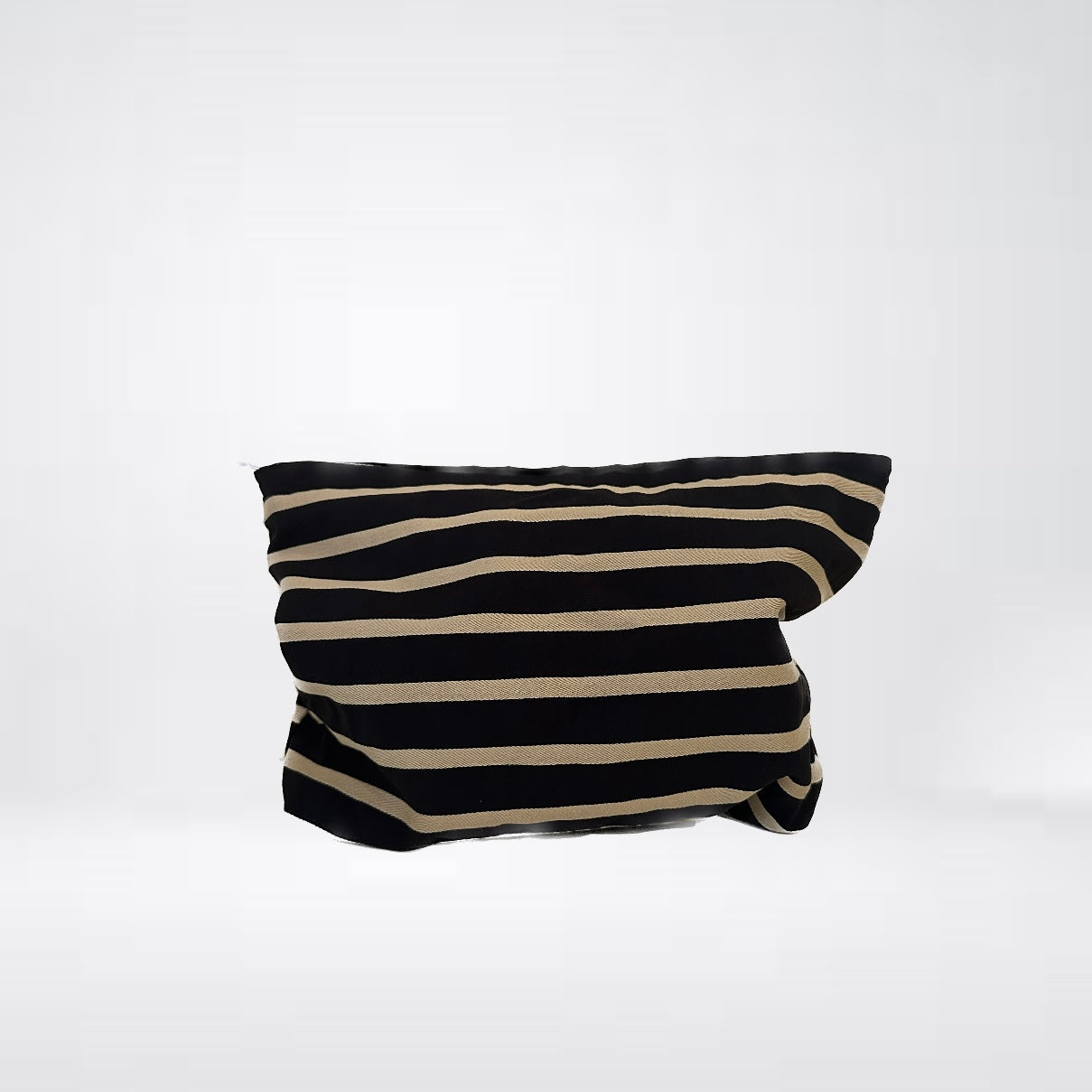 Clutch Bag Kosmetikbeutel "Selma" mit Streifen in Schwarz-Beige