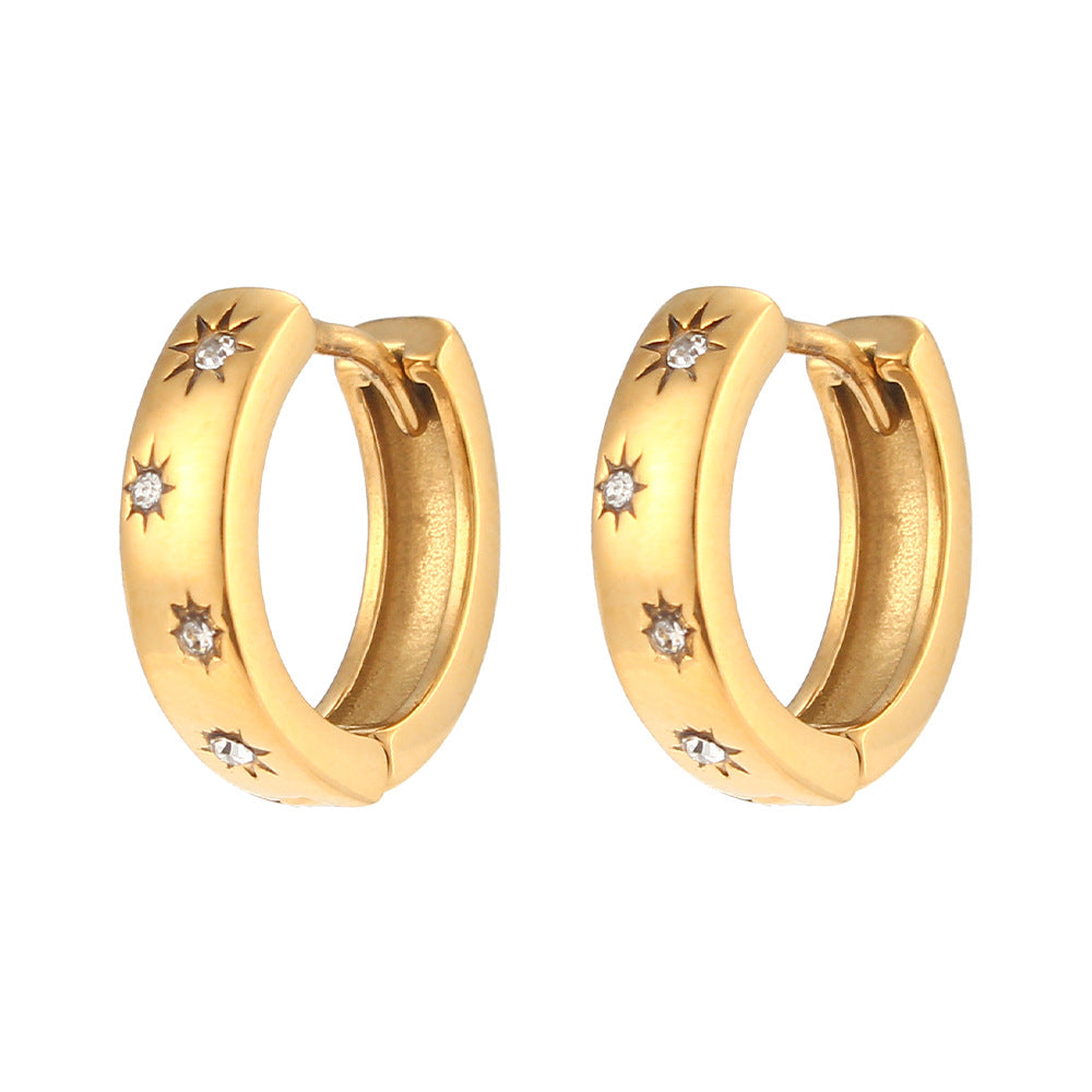 Hingucker Creolen "Sky" in Gold mit Zirkonia