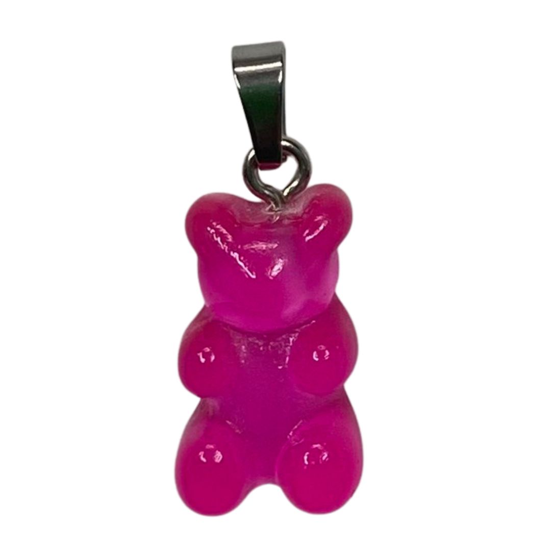 Happy Bärchen Anhänger "pinky" in pink, durchsichtig