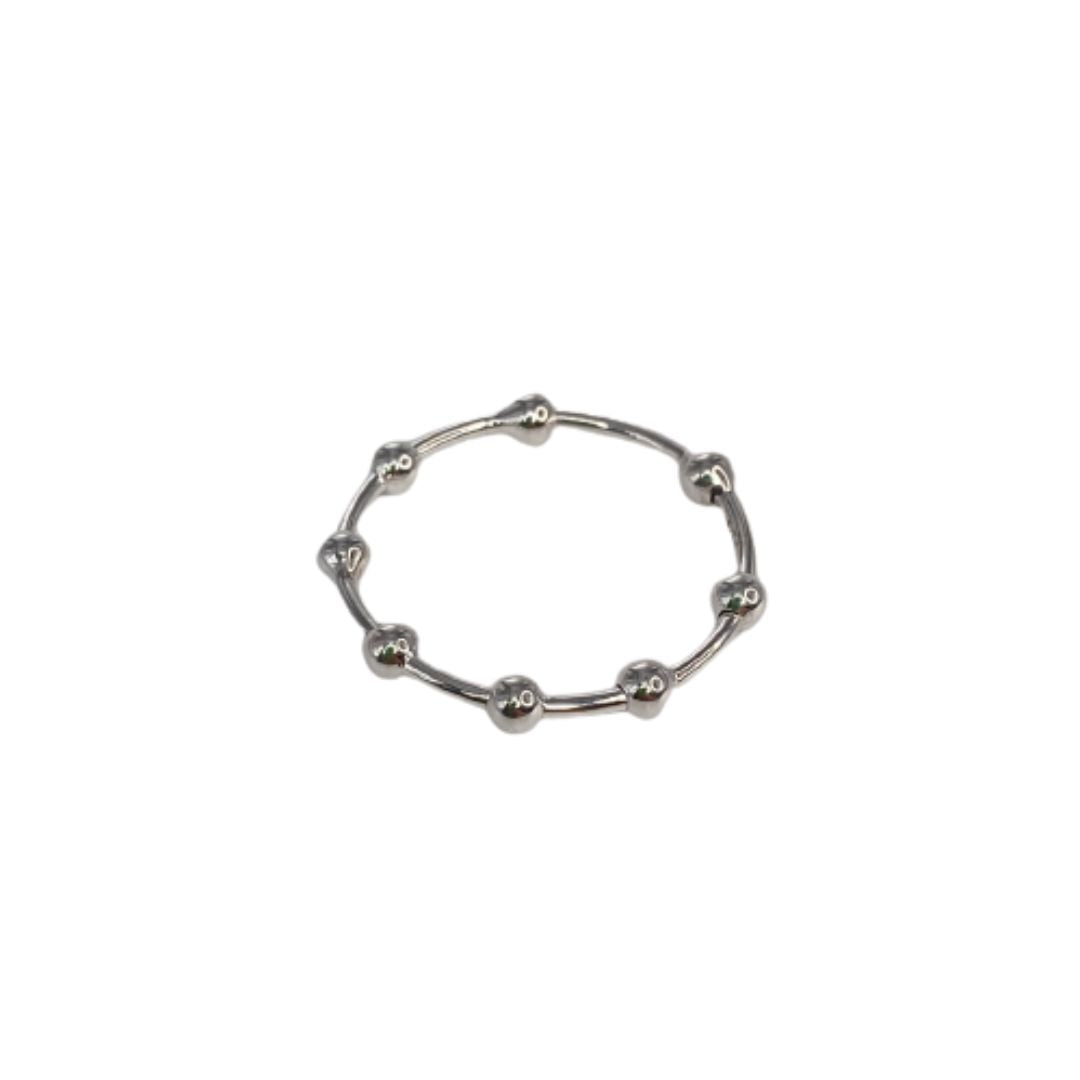 Narrow ring "Luise" made of 925 silver with balls