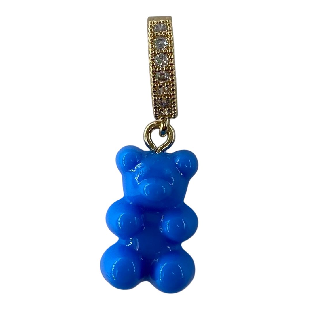 Happy bear pendant "Blues" in blue with zirconia