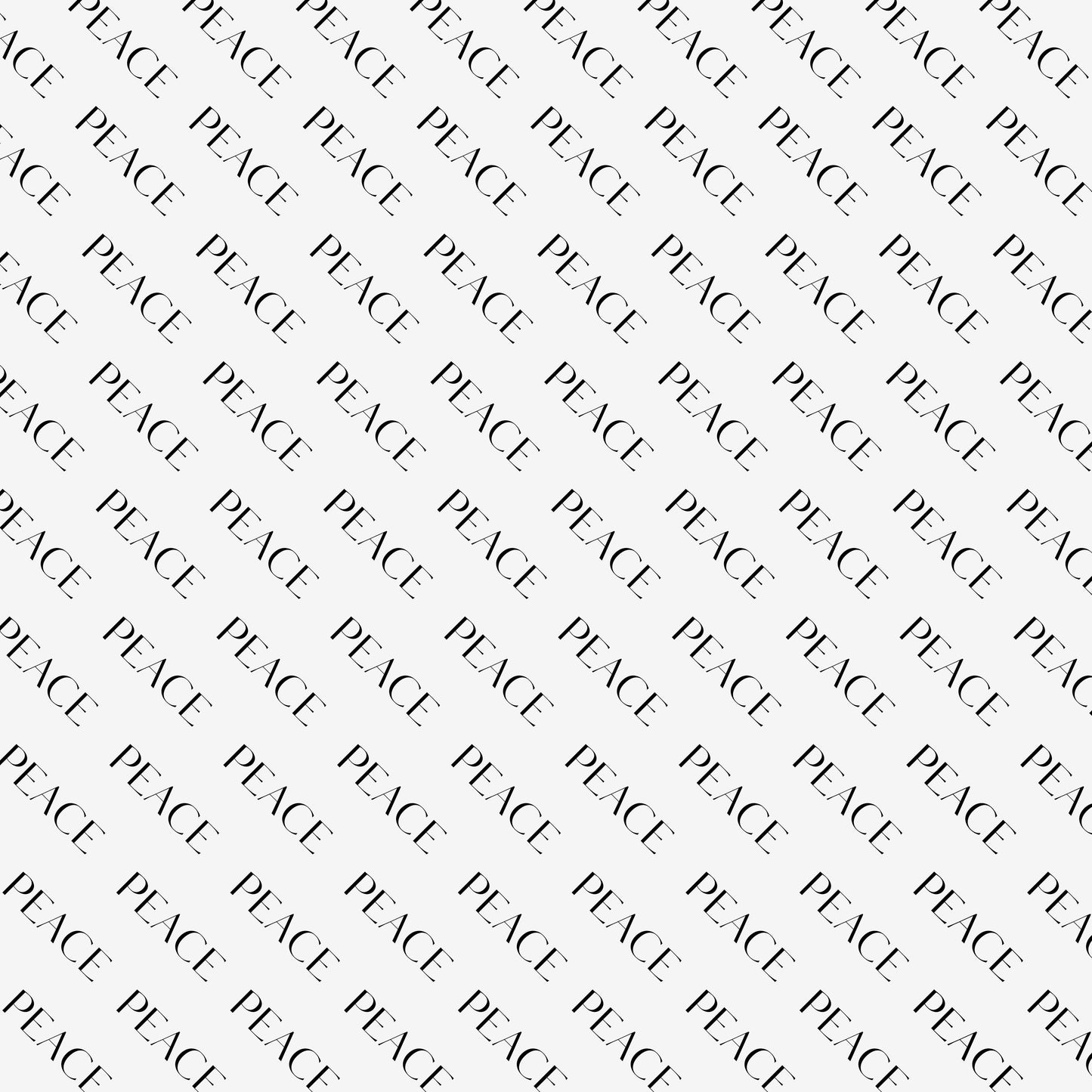 Seidentuch "PEACE 2024" aus reiner Twill-Seide in Coconut mit Schwarz