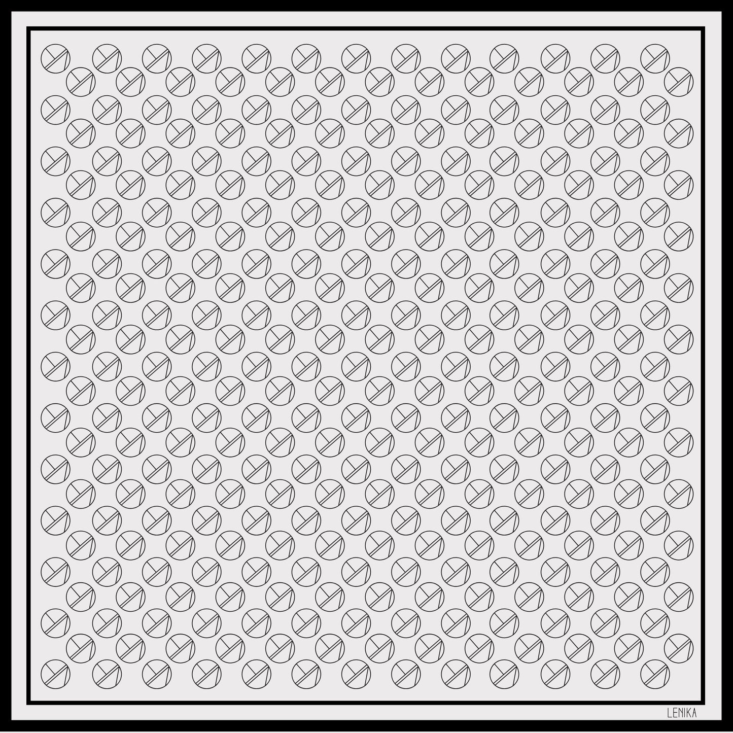 Seidentuch "LOGO" aus reiner Twill-Seide in Weiß mit schwarzem Print