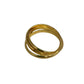 Narrow ring "Trinity" made of silver with 18k gold plating with three rings