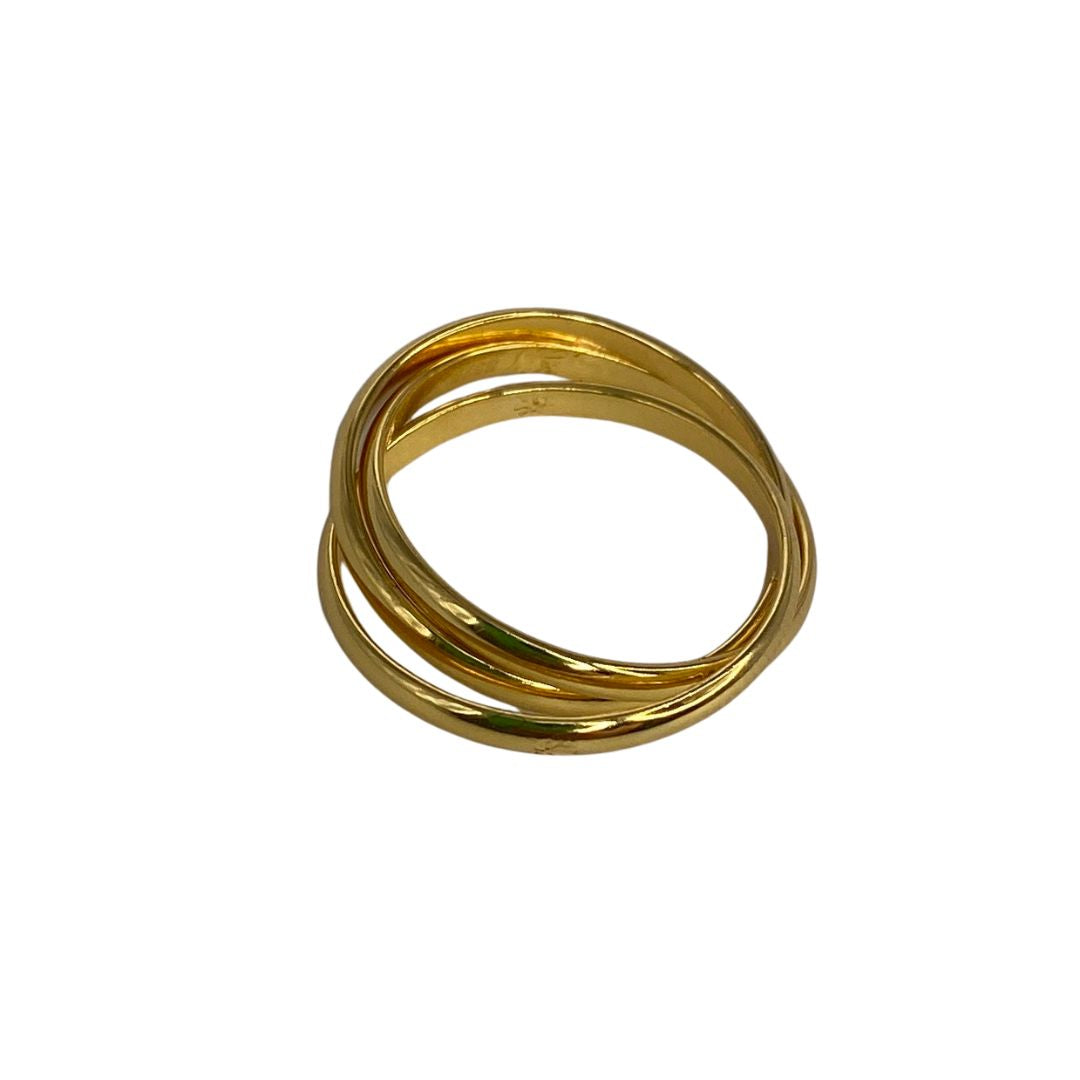 Schmaler Ring "Trinity" aus Silber mit 18k-Vergoldung mit drei Ringen