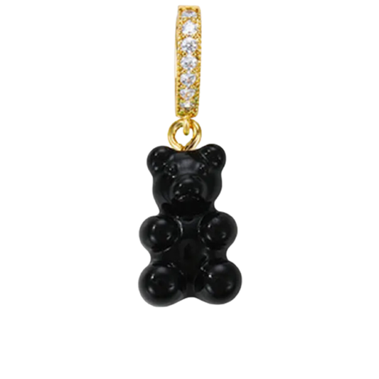 Happy bear pendant "Sort" in black with zirconia