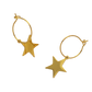 Delicate hoop earrings "Stars" in gold with stars