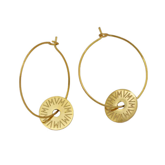 Delicate earrings "Lily" in gold with amulet