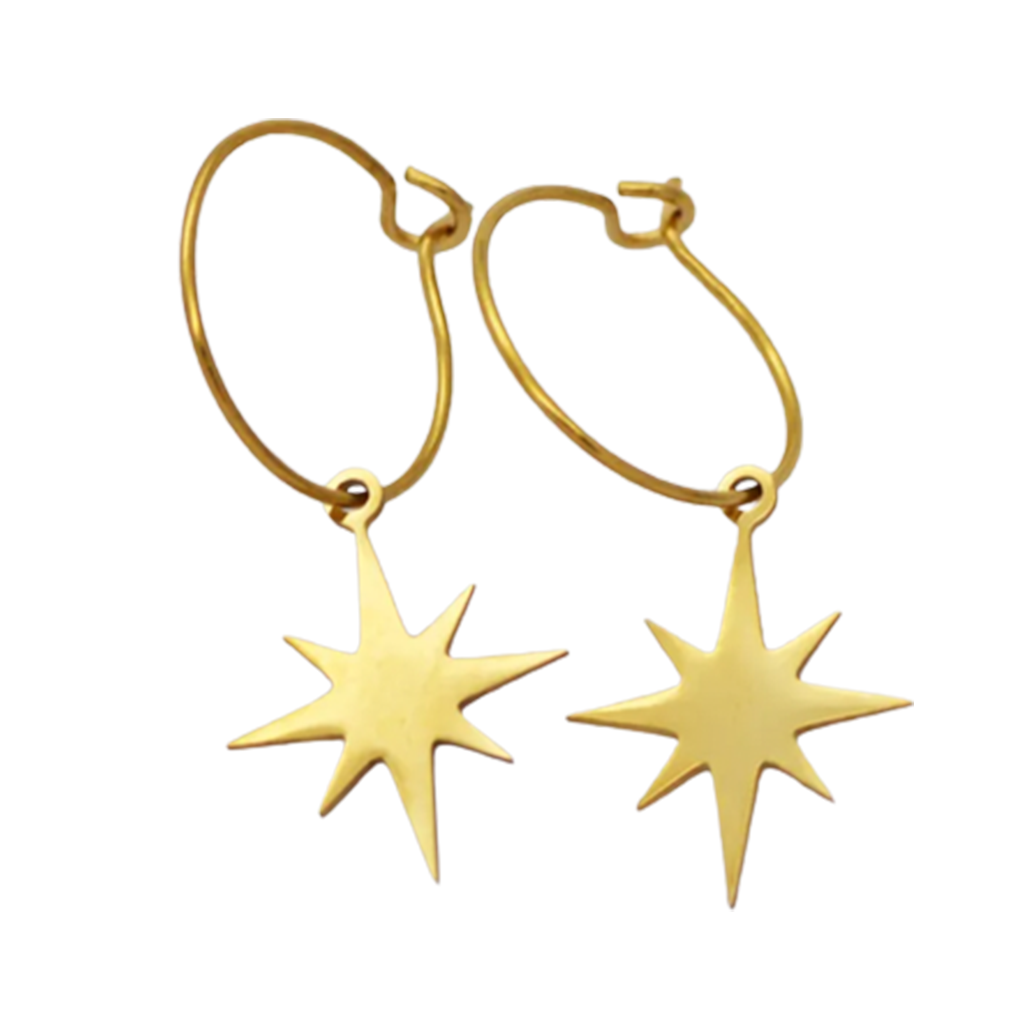 Delicate earrings "Ellie" in gold with stars