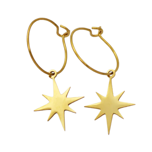 Delicate earrings "Ellie" in gold with stars