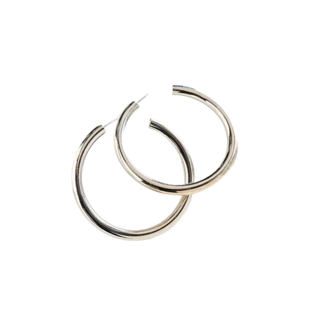 Maxi Chunky hoop earrings "Johanne" in silver in 2 sizes