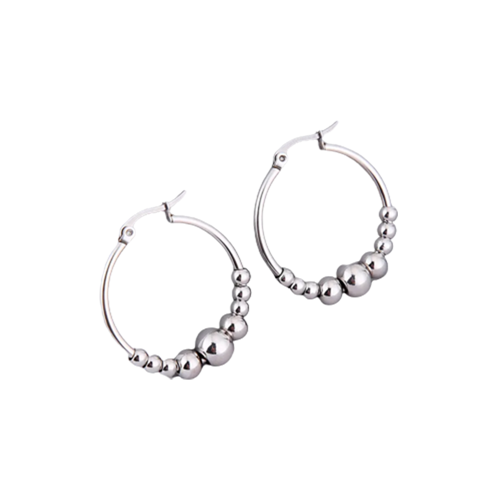 Pearl hoop earrings "Mette" in silver