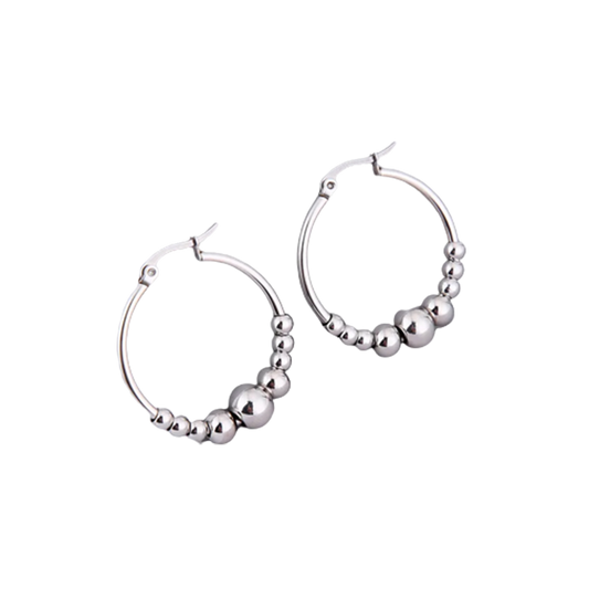 Pearl hoop earrings "Mette" in silver