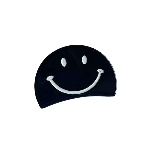Kleine Haarklammer "Blacky" mit Smiley in Schwarz