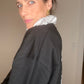 Seidentuch "PEACE 2024" aus reiner Twill-Seide in Coconut mit Schwarz
