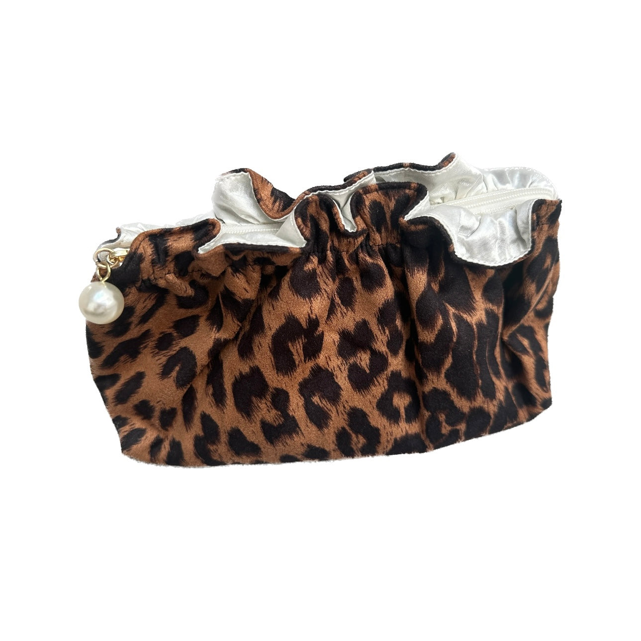 Clutch Bag Kosmetikbeutel "Leo" mit Perlen-Detail, Größe M