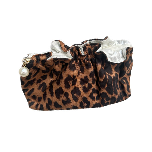 Clutch Bag Kosmetikbeutel "Leo" mit Perlen-Detail, Größe S