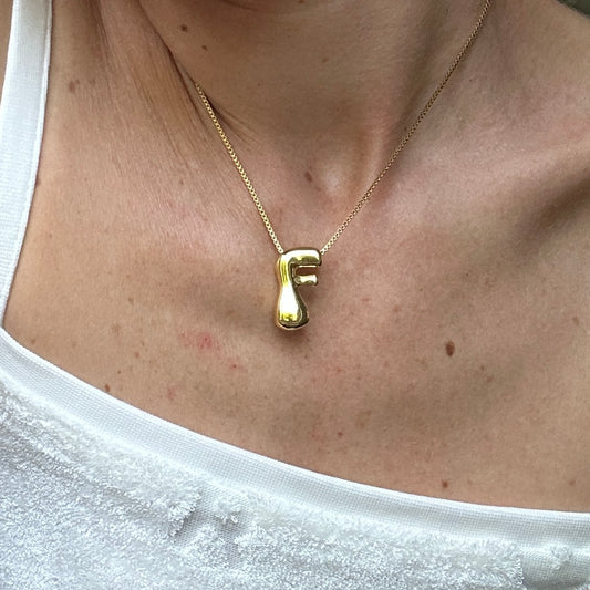 Goldene Buchstaben Kette mit Anhänger "A-Z", 18K-Vergoldung