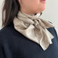 Seidentuch "PEACE 2024" aus reiner Twill-Seide in Beige-Coconut