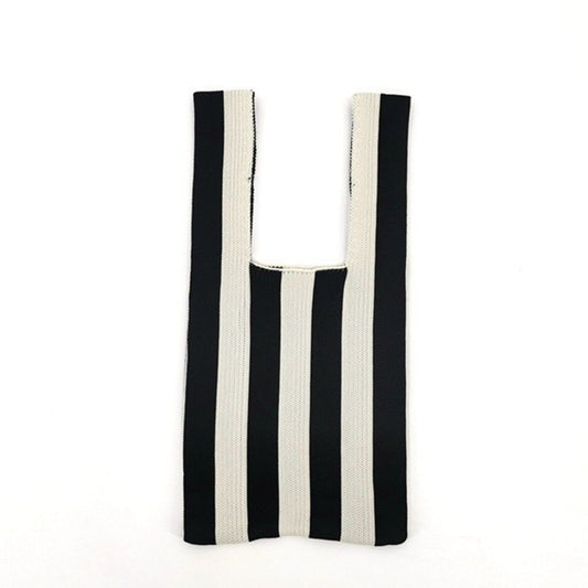 Large, striped bag "Joel XL" in black &amp; white