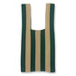Large, striped bag "Karl XL" in green &amp; beige