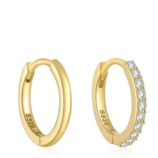 Hoop earrings "Joe" 18k gold plating with real pearls
