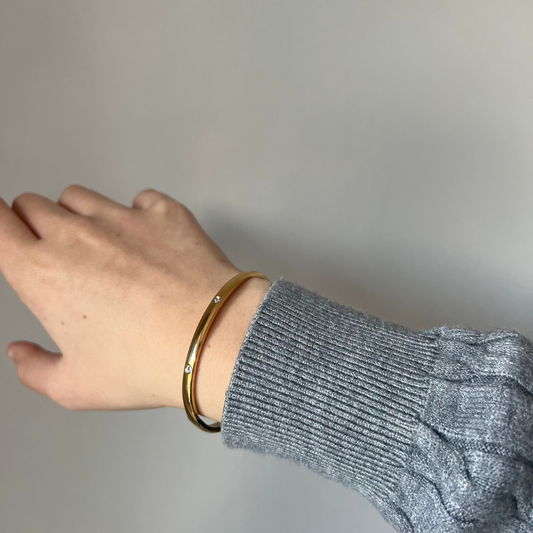 Armreif "Diana" mit 18k Vergoldung und Zirkonia-Steinen