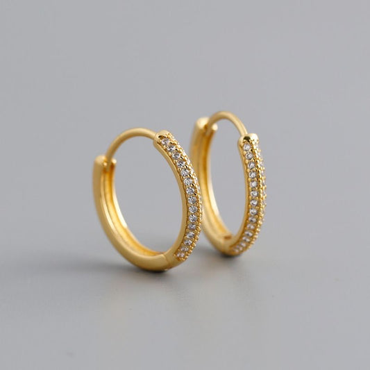 Hoop earrings "Joe" 18k gold plating with real pearls