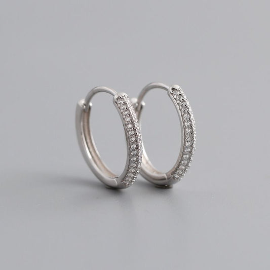 Hoop earrings "Joe" 18k gold plating with real pearls