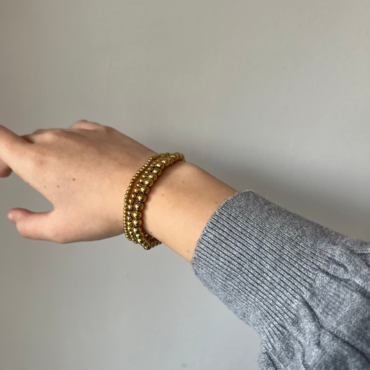 Bracelet "Jette" with 18k gold-plated beads