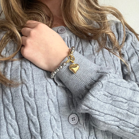 Bracelet "Jette" with 18k gold-plated beads