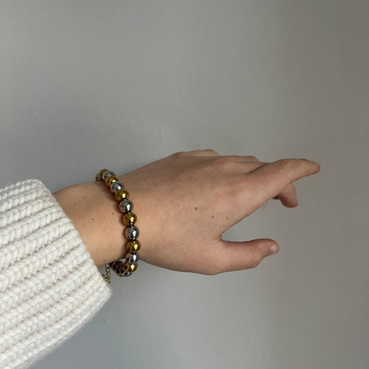 Bracelet "Jette" with 18k gold-plated beads