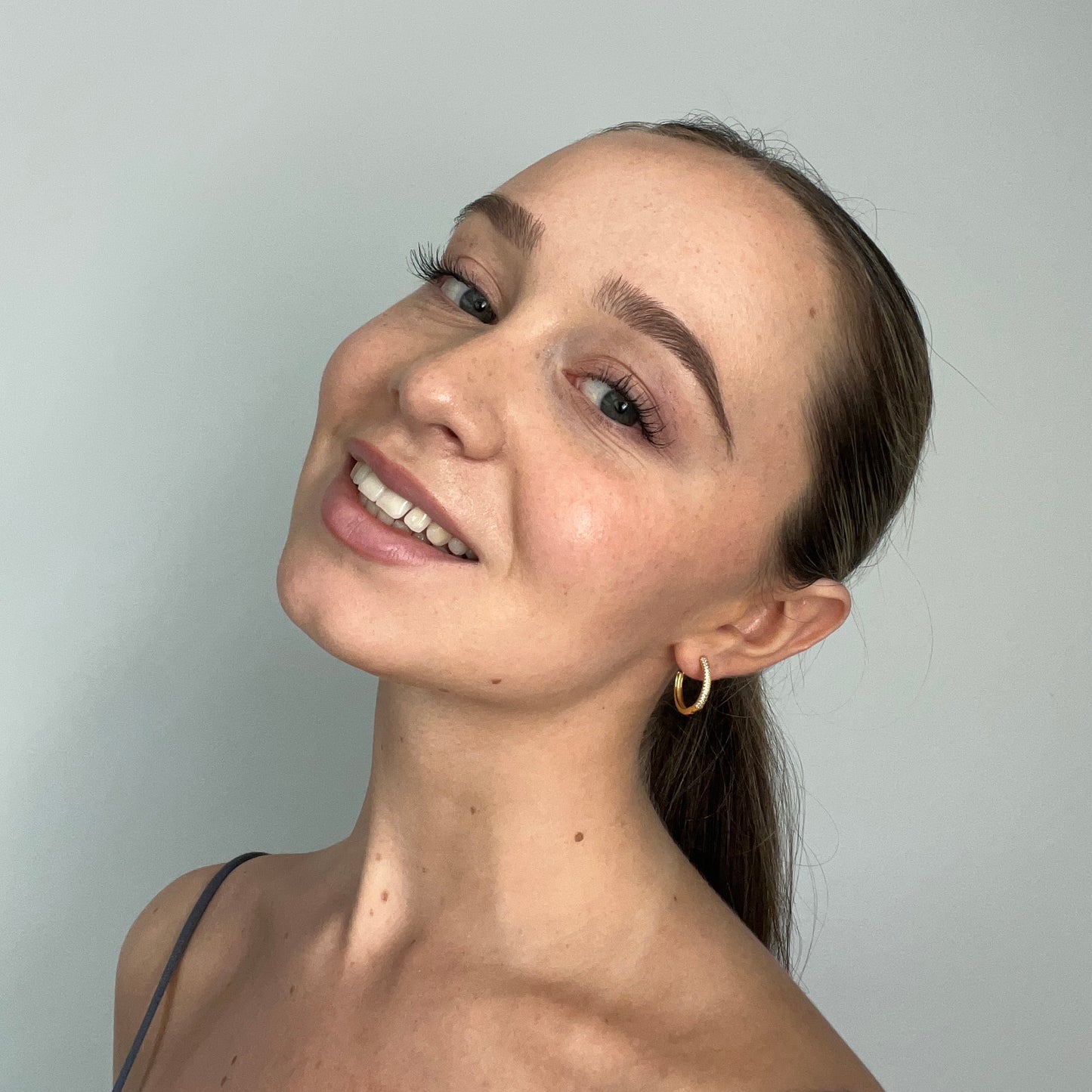 Hoop earrings "Joe" 18k gold plating with real pearls