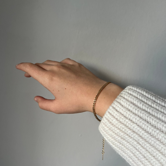 Panzer Armband "Kate" in der schmalsten Variante mit 18k-Vergoldung