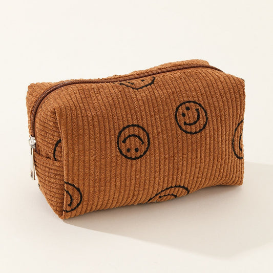 Mini Clutch Bag Kosmetiktasche "Smilla brown XS" in Braun