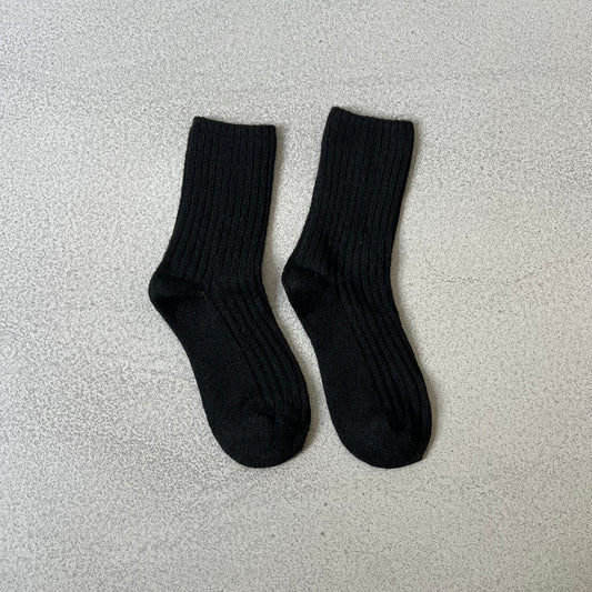Wool socks "Smiley" in beige with smiley embroidery