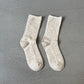 Wool socks "Smiley" in beige with smiley embroidery