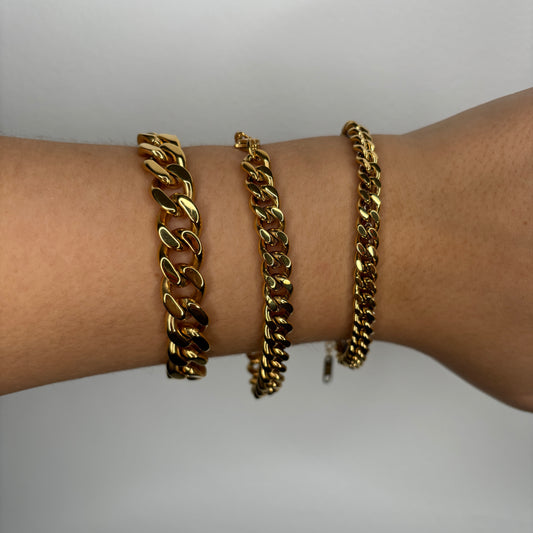 Chunky bracelet M "Lola", 18k gold plating