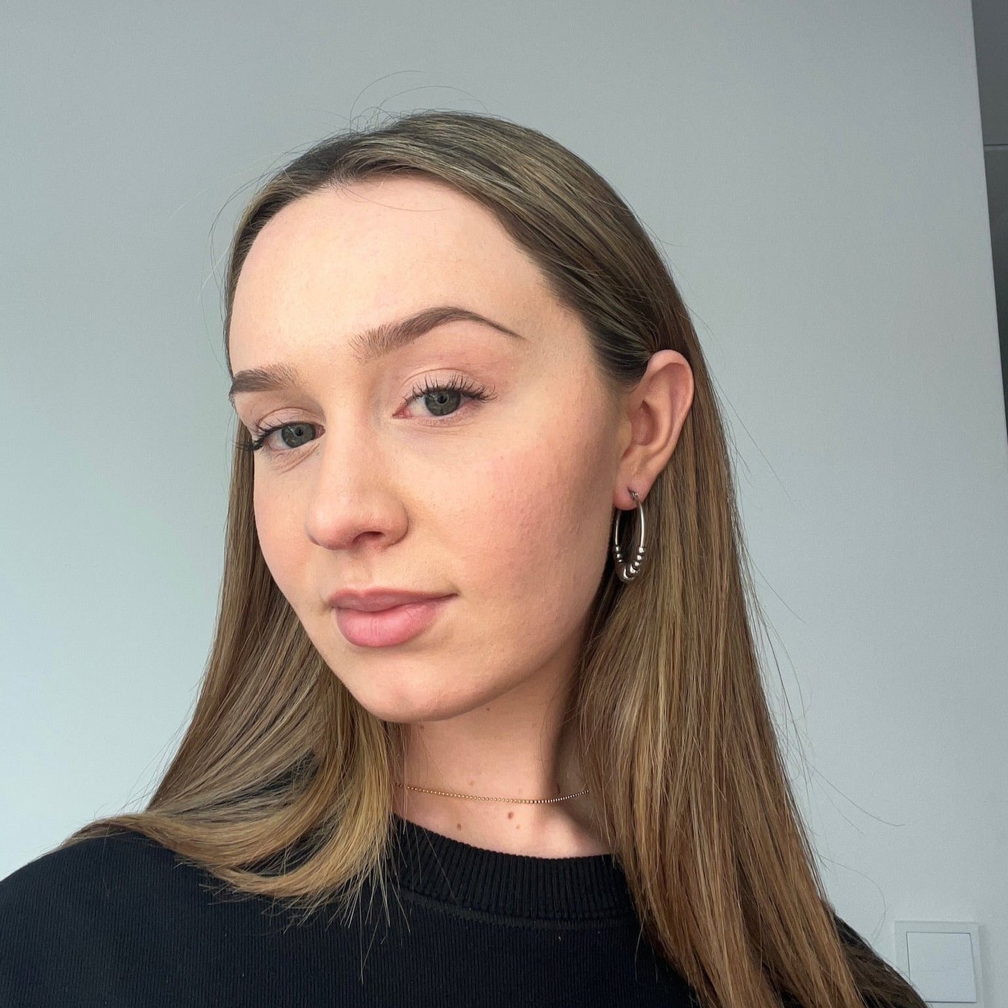 Pearl hoop earrings "Mette" in silver