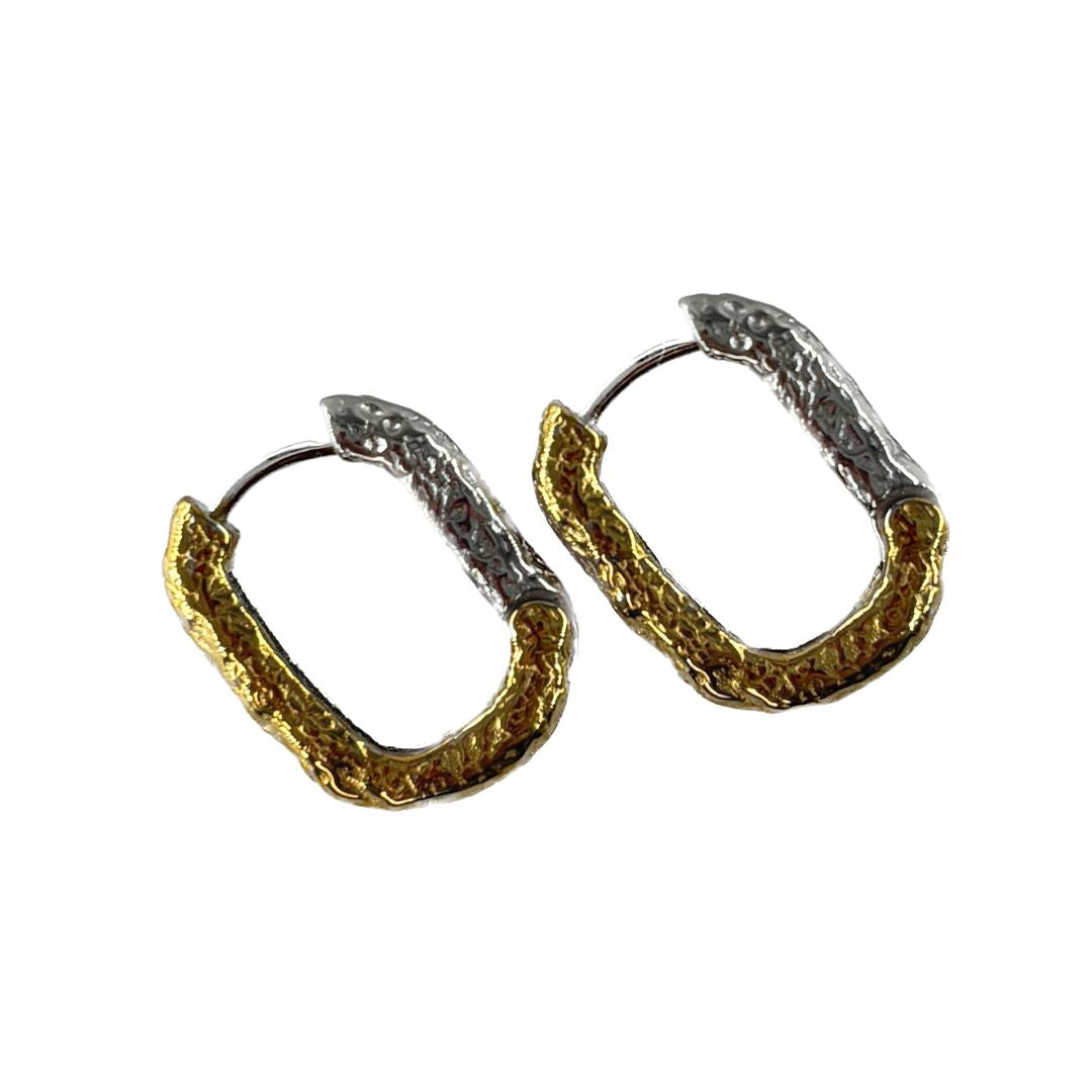 Gold-plated hoop earrings "Denice" in gold and silver