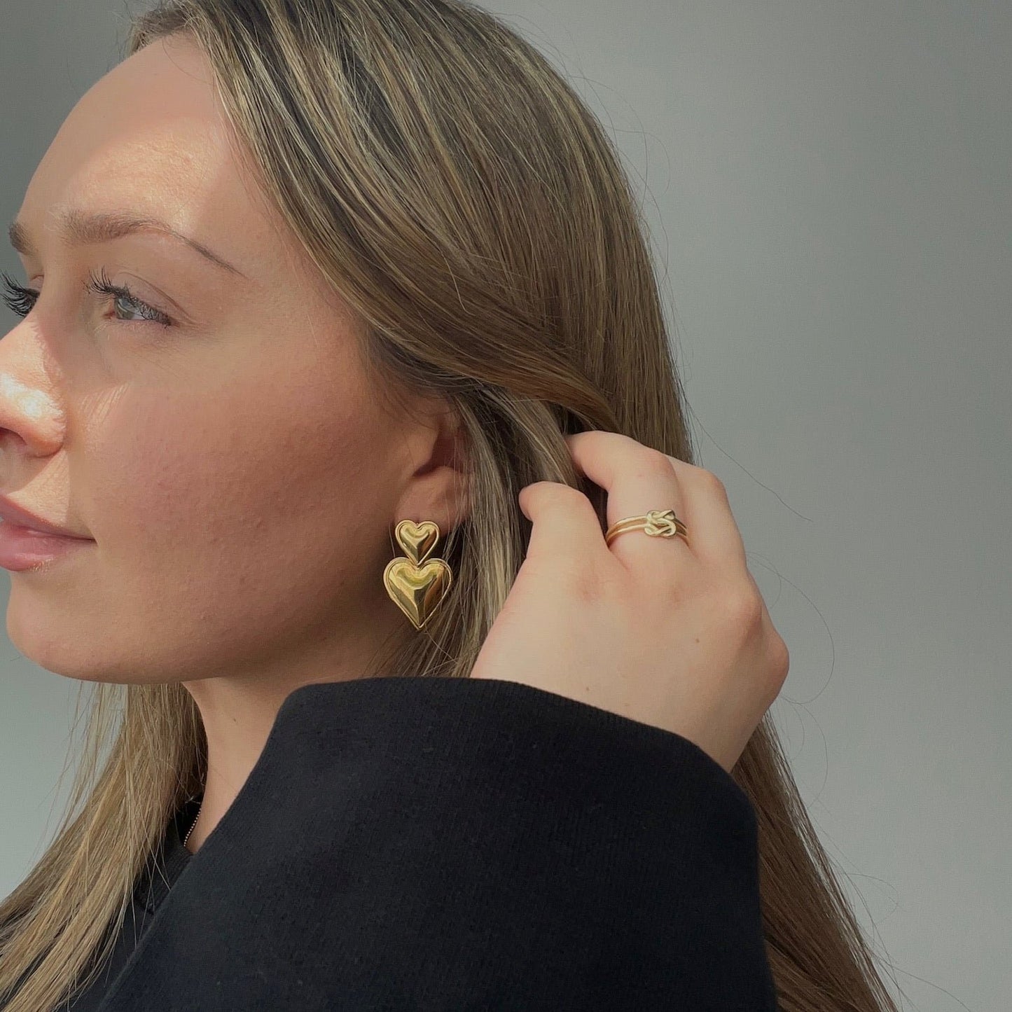 Ring "Knot" with 18k gold plating