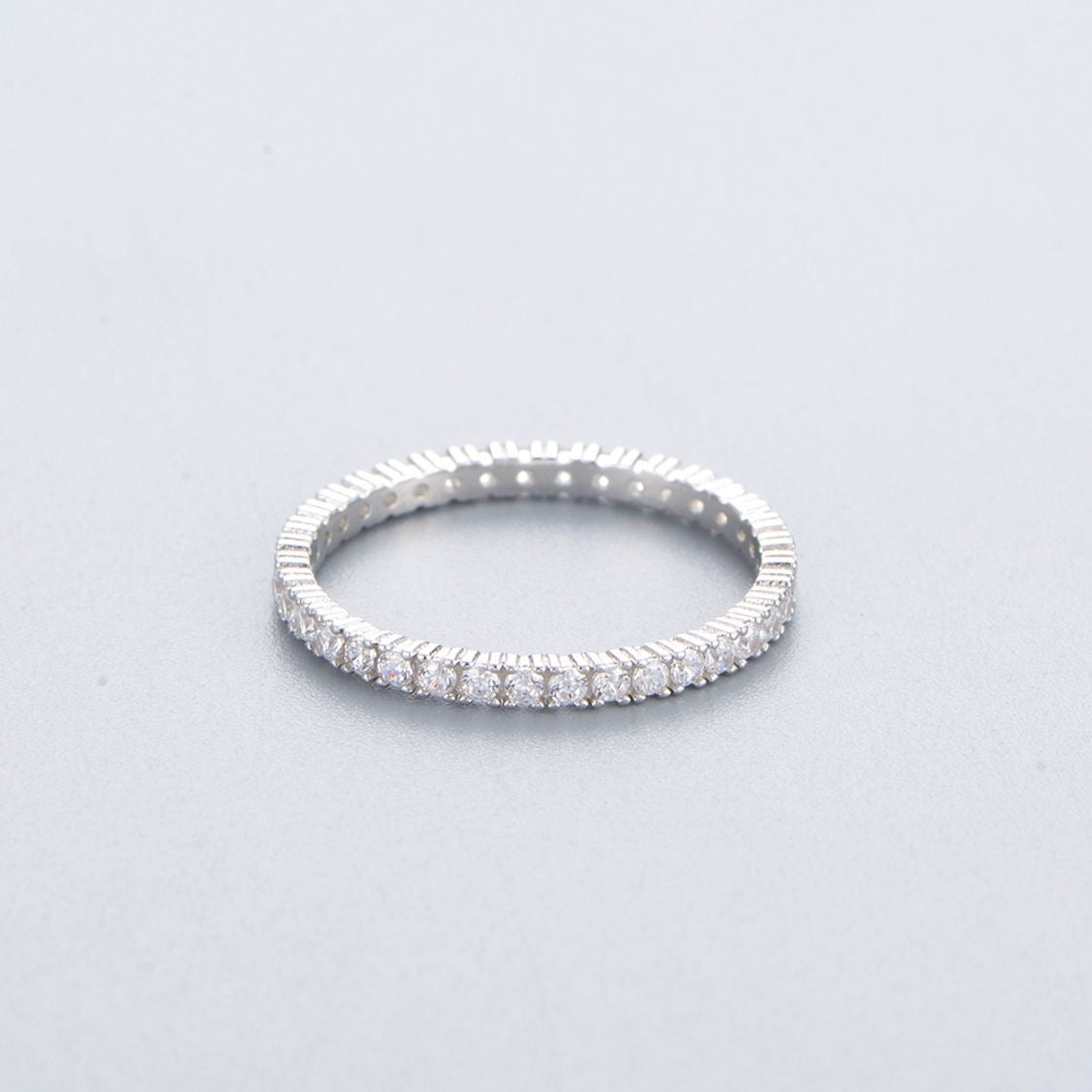 Narrow ring "Show" made of 925 silver with zirconia