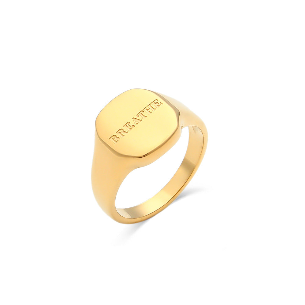 Siegelring "Breathe" in Gold