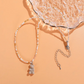 Perlen-Kette "Onna" mit Happy Bear Anhänger in Beige-Grau mit Glitzer