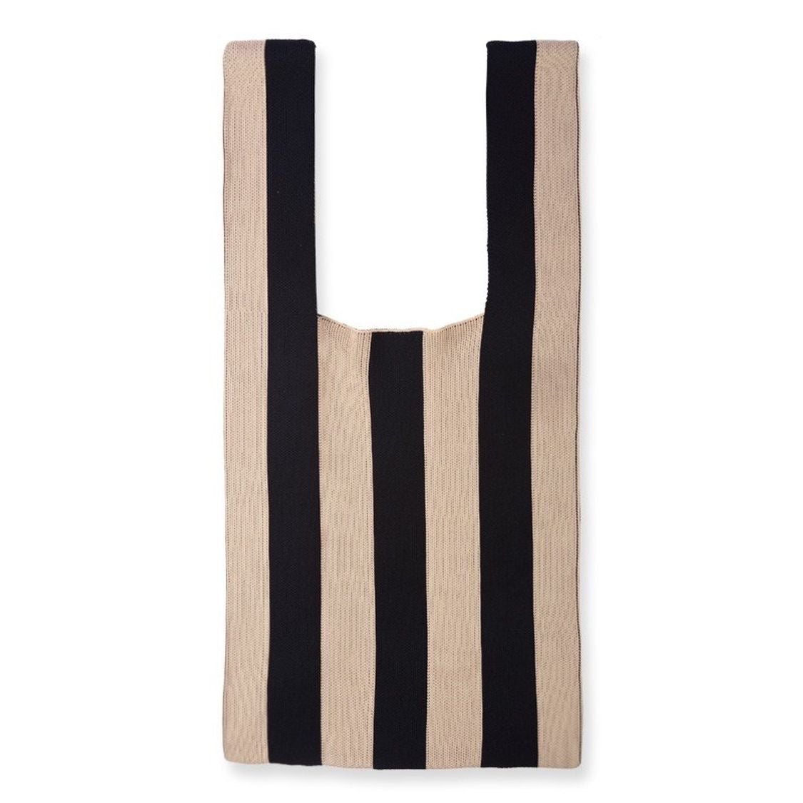 Large, striped bag "Piet XL" in black &amp; beige
