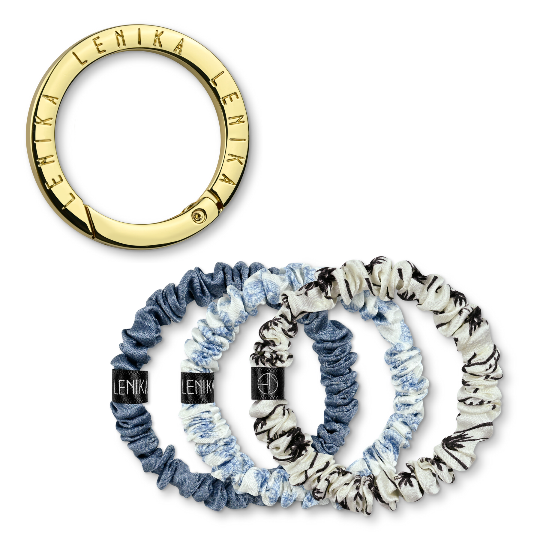 SET OF 1 EDITION (3 SCRUNCHIES) & 1 CLIP "GOLD"
